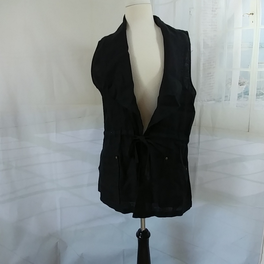 Guess linen vest black